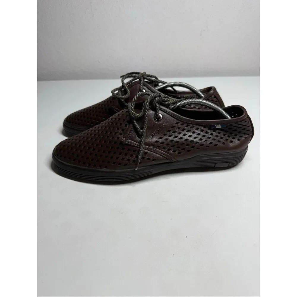 Shawshank Brown Perforated Leather Lace Up Comfort Shoes Men’s Size 42 EU/8,5 US